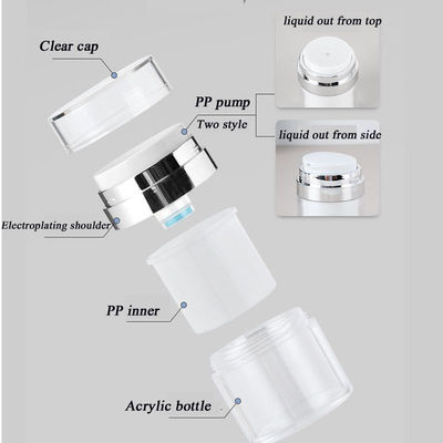 Popular Acrylic Press Foundation Bottle Double Layer Face Cream Bottle Container Crema per occhi